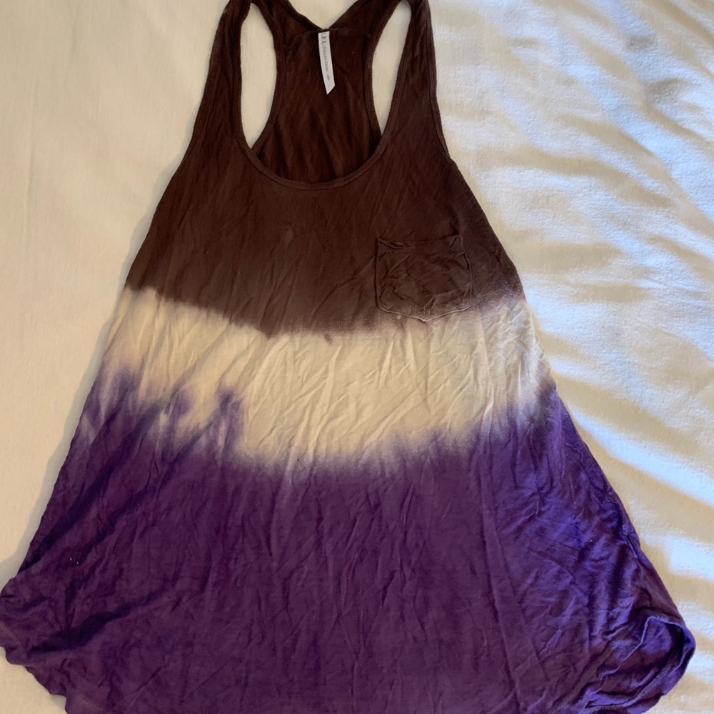 Purple and brown tie dye tank